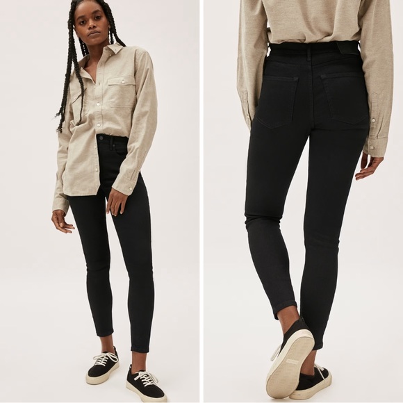 Everlane Denim - Everlane The Authentic Stretch High-Rise Skinny in Black - Size 24 Ankle NWT